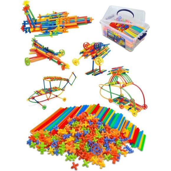 600PCS STEM Building Toy Straw Constructor Toy Up Grade Engineering Building Set - Picture 1 of 6
